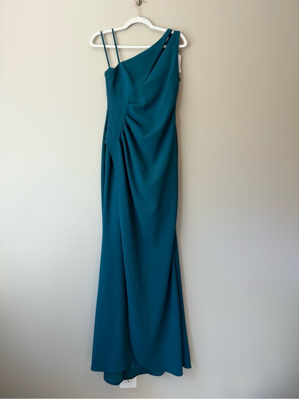 Aqua Formal One Shoulder Cutout Gown NWT | Teal Azurean | Size 4 - Picture 2 of 6